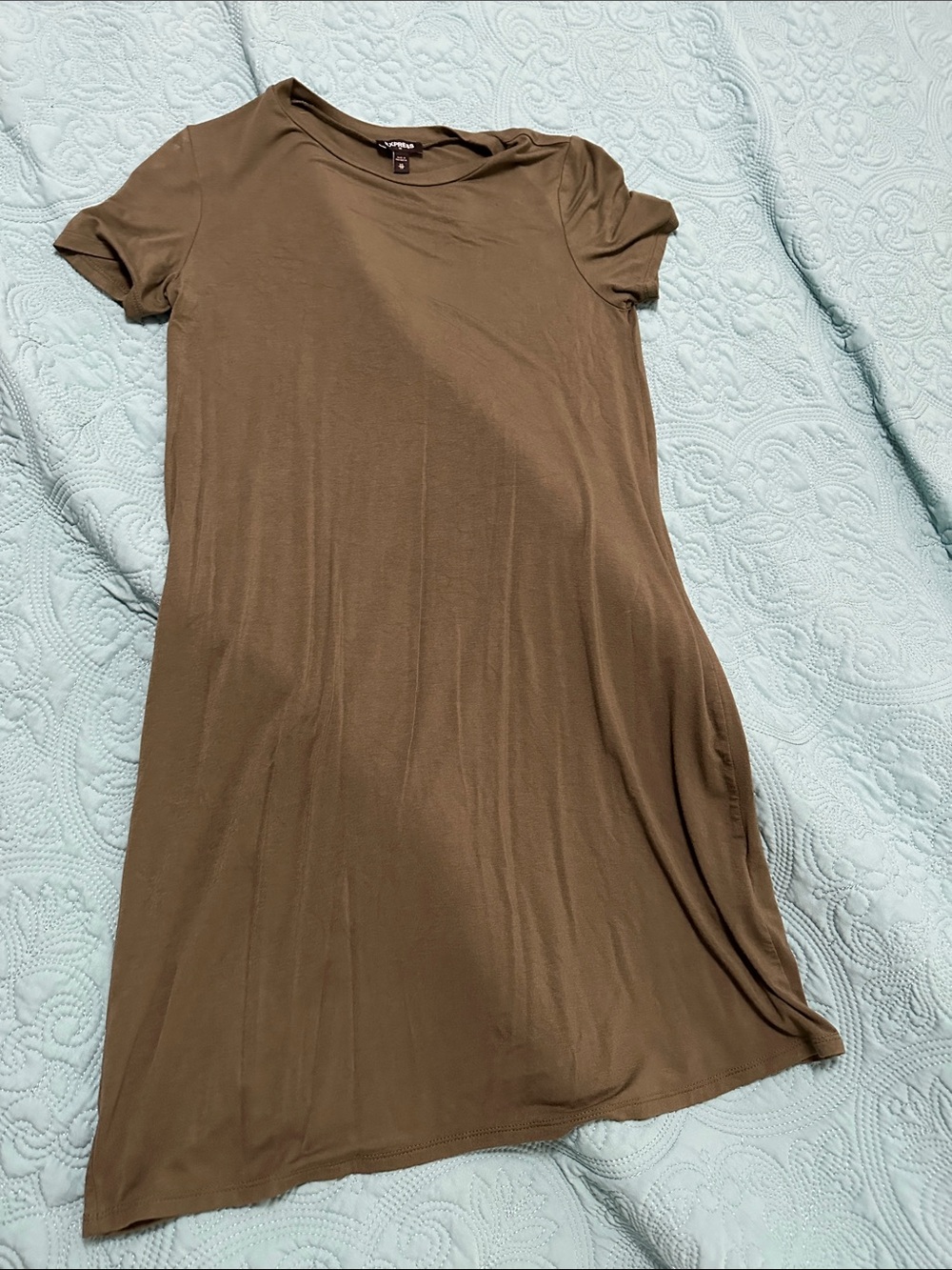 Express Olive Green Short Sleeve Shift Tunic
